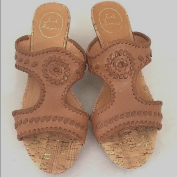 Jack Rogers Shoes - Jack Rogers Emilia Cognac Brown Wedge Size 8.5